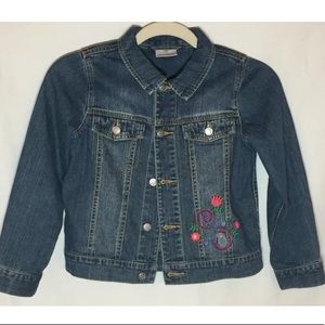 Hanna Andersson Floral Embroidered Denim Jacket